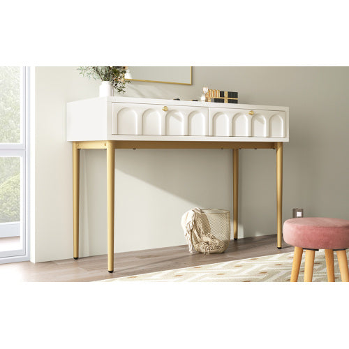 Modedevieco Modern Dressing Table – Cream White