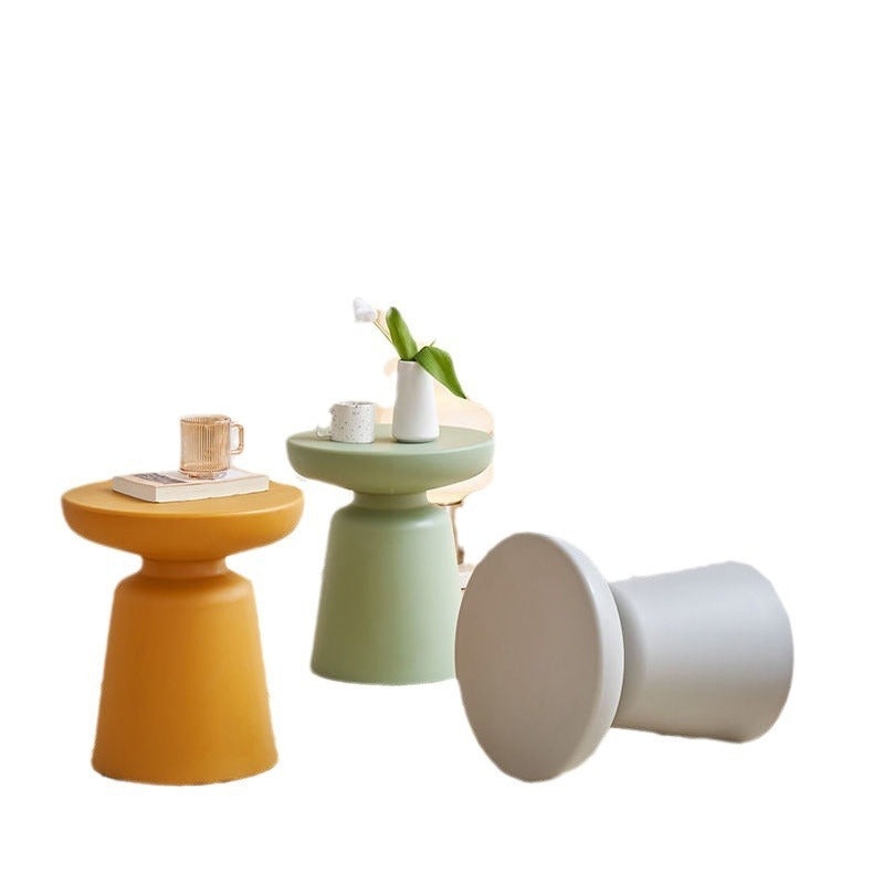 Mushroom-Style Stool & Side Table – Minimalist Plastic Design