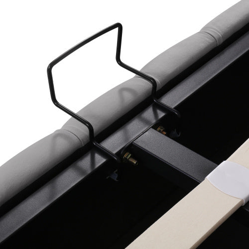 Modern Upholstered Storage Bed with Hydraulic Lever