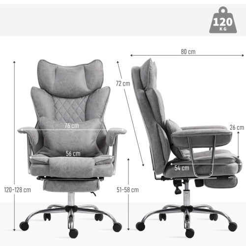 Premium Leather Reclining Desk Chair
