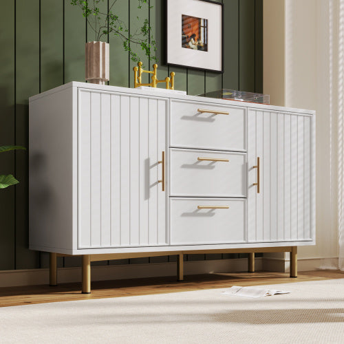Modedevieco Stylish White Sideboard Cabinet – Spacious Storage