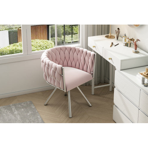 Luxury Velvet Accent Chair – Modedevieco Pink Swivel Armchair
