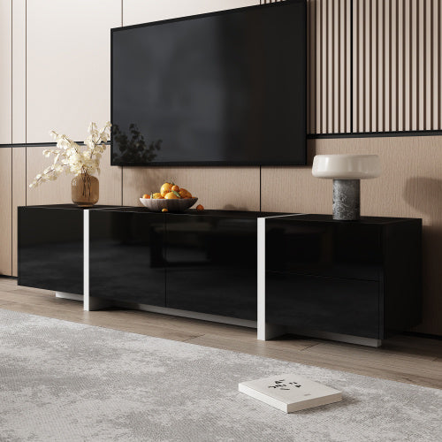 Modedevieco Designer TV Unit – Black High-Gloss Body