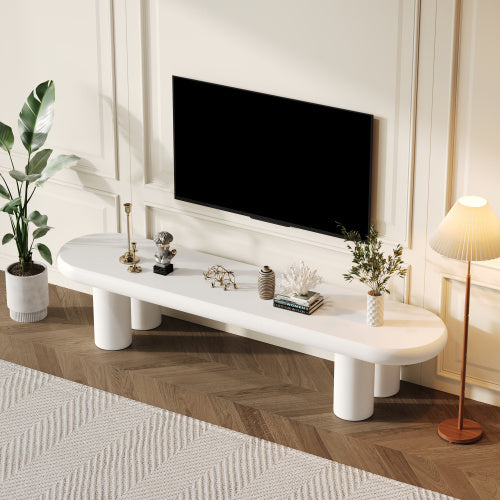 Modern White TV Console Table for Living Room