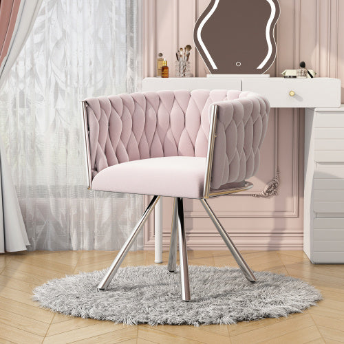 Luxury Velvet Accent Chair – Modedevieco Pink Swivel Armchair