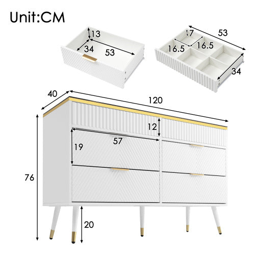 Luxury White Sideboard – 120 cm Wide Cabinet