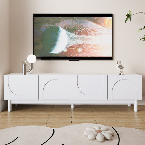 Modedevieco Contemporary TV Stand – Curved Door Design