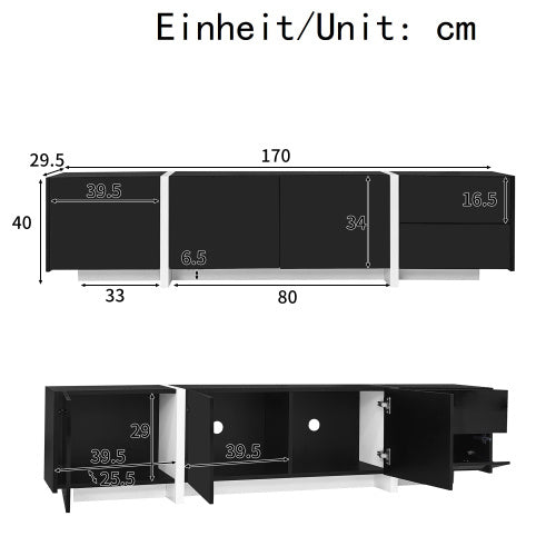 Modedevieco Designer TV Unit – Black High-Gloss Body