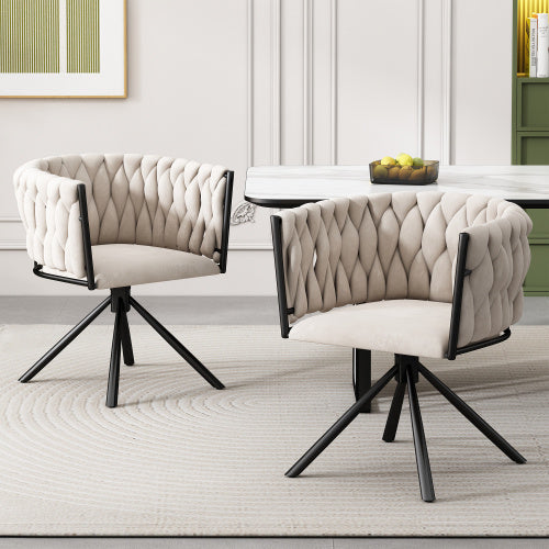 Beige Velvet Swivel Chair – Modedevieco Modern Dining